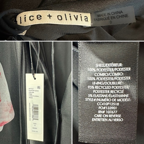 Alice + Olivia Montana Floral Tie-Back Halter Maxi Gown Size 0 NWT - Picture 7 of 17